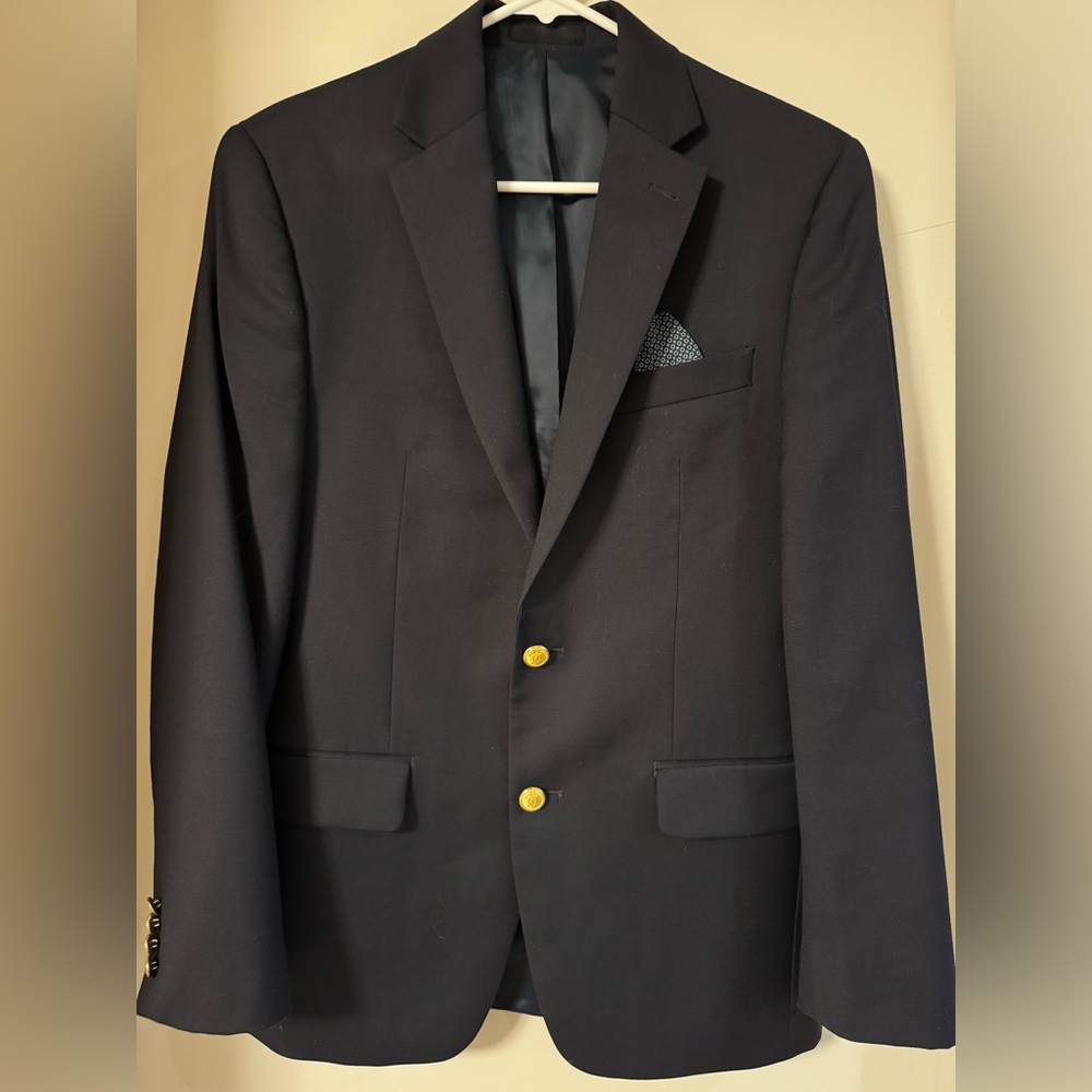 Ralph Lauren Mens Sport Coat Blazer Navy 36R